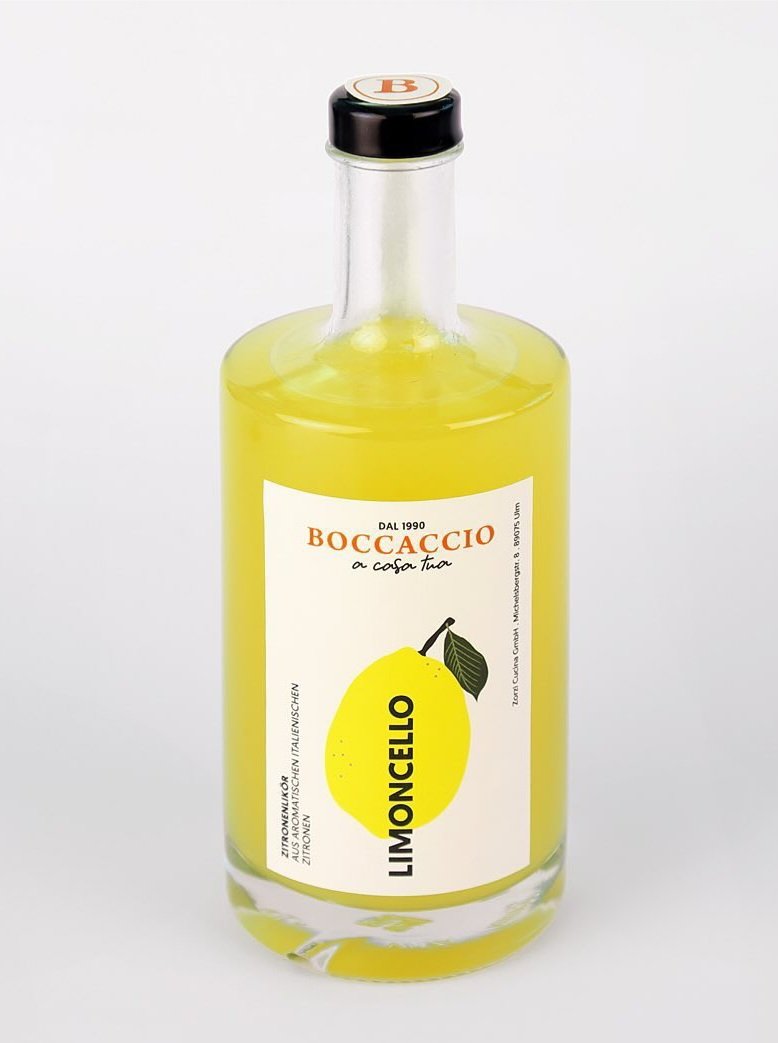 Boccaccio Limoncello, Zitronenlikör aus italienischen Zitronen