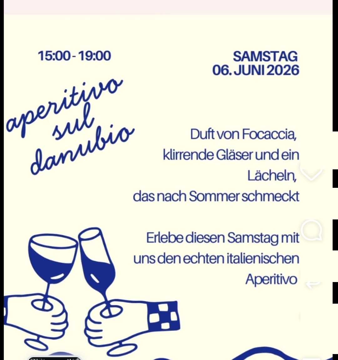 Boccaccio · Aperitivo sul Danubio · Samstag 6. Juni 2026 15:00-19:00